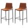 17 Kit 2 Banquetas Altas Eulalia Rivatti 103 cm -Altura- em PU Marrom com Base em Aco Grafite